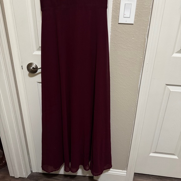BHLDN Elegant Burgundy Sleeveless Dress - Picture 2 of 12